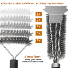 Load image into Gallery viewer, BBQ Grill Barbecue Kit Cleaning Brush Stainless Steel Cooking Tools Kitchen Accessories Wire Bristles Triangle Cleaning Brushes