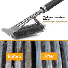 Load image into Gallery viewer, BBQ Grill Barbecue Kit Cleaning Brush Stainless Steel Cooking Tools Kitchen Accessories Wire Bristles Triangle Cleaning Brushes