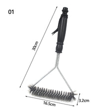 Load image into Gallery viewer, BBQ Grill Barbecue Kit Cleaning Brush Stainless Steel Cooking Tools Kitchen Accessories Wire Bristles Triangle Cleaning Brushes