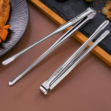 Load image into Gallery viewer, Stainless Steel Grill Tongs Cooking Utensils For BBQ Baking Silver Finger Chuck Bakery Clamp Pastry Tong Kitchen Camping Supplies