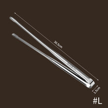 Load image into Gallery viewer, Stainless Steel Grill Tongs Cooking Utensils For BBQ Baking Silver Finger Chuck Bakery Clamp Pastry Tong Kitchen Camping Supplies