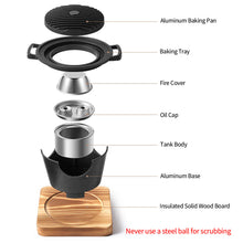 Load image into Gallery viewer, Mini BBQ Grill Japanese Alcohol Stove One Person Smokeless Barbecue Grill Korean Charcoal Stove Home Outdoor Oven Plate Roasting Cooker Gift