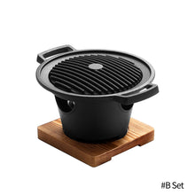 Load image into Gallery viewer, Mini BBQ Grill Japanese Alcohol Stove One Person Smokeless Barbecue Grill Korean Charcoal Stove Home Outdoor Oven Plate Roasting Cooker Gift