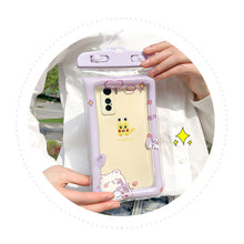 Load image into Gallery viewer, Cute Cartoon Mobile Phone Waterproof Bag Airbag Floating Touch Screen Protective Cover Drifting Swimming Mobile Phone Bag