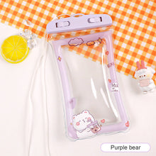 Load image into Gallery viewer, Cute Cartoon Mobile Phone Waterproof Bag Airbag Floating Touch Screen Protective Cover Drifting Swimming Mobile Phone Bag