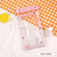 Load image into Gallery viewer, Cute Cartoon Mobile Phone Waterproof Bag Airbag Floating Touch Screen Protective Cover Drifting Swimming Mobile Phone Bag