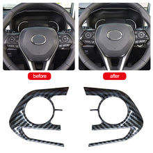 Load image into Gallery viewer, 2Pcs Car Steering Wheel Button Panel Cover Trim Sticker For Toyota RAV4 2019 - 2021 RAV 4 XA50 Accessories