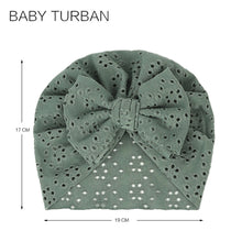 Load image into Gallery viewer, Newborn Baby Hat Elastic Baby Bow Knotted Hats Soft Cotton Infant Headbands Knotn Headscarf Hat Baby Kids Headwear