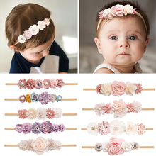 Load image into Gallery viewer, Baby Flower Headband Infant Girl Cute Hairband Kids Children Elastic Ribbon Hair Accessories Princess Floral Wedding Party Headwear