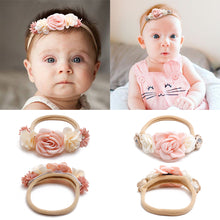 Load image into Gallery viewer, Baby Flower Headband Infant Girl Cute Hairband Kids Children Elastic Ribbon Hair Accessories Princess Floral Wedding Party Headwear
