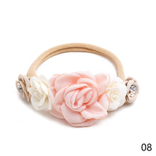 Load image into Gallery viewer, Baby Flower Headband Infant Girl Cute Hairband Kids Children Elastic Ribbon Hair Accessories Princess Floral Wedding Party Headwear