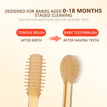 Load image into Gallery viewer, 2Pcs Infant Toothbrush Non-Slip Tongue Cleaner Soft Silicone Baby silicone toothbrush Baby Tongue Cleaning Brush Oral Care