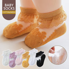 Load image into Gallery viewer, Summer Newborn Socks Breathable Cotton Socks Baby 0-36 Months Infant Lace Socks Dress Up for Girls Boys Gift