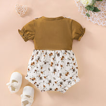Load image into Gallery viewer, Summer Newborn Floral Fake Two-piece Romper Cotton Infant Bodysuit Short Sleeve Romper Toddler Baby Clothes