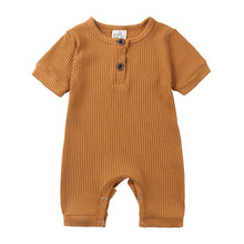 Load image into Gallery viewer, Summer Newborn Baby Romper Cotton Infant Bodysuit Short Sleeve Romper Plain Jumpsuits Knit Toddler Baby Clothes