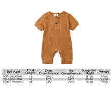Load image into Gallery viewer, Summer Newborn Baby Romper Cotton Infant Bodysuit Short Sleeve Romper Plain Jumpsuits Knit Toddler Baby Clothes