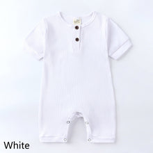 Load image into Gallery viewer, Summer Newborn Baby Romper Cotton Infant Bodysuit Short Sleeve Romper Plain Jumpsuits Knit Toddler Baby Clothes