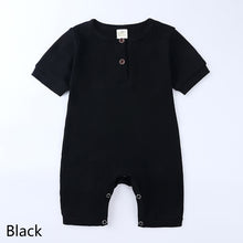 Load image into Gallery viewer, Summer Newborn Baby Romper Cotton Infant Bodysuit Short Sleeve Romper Plain Jumpsuits Knit Toddler Baby Clothes