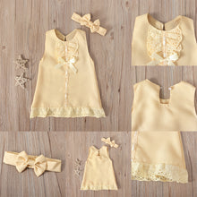 Load image into Gallery viewer, 1Set Summer Newborn Baby Bow Dress Headband Suit Infant Bodysuit Sleeveless Princess Dress Skirt Plain Bowknot Toddler Baby Clothes