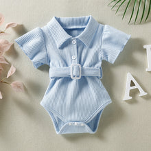 Load image into Gallery viewer, Summer Newborn Waffle Flying Sleeve Romper Infant Bodysuit Short Sleeve Romper Toddler Baby Girl Boy Clothes