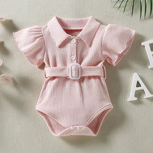 Load image into Gallery viewer, Summer Newborn Waffle Flying Sleeve Romper Infant Bodysuit Short Sleeve Romper Toddler Baby Girl Boy Clothes
