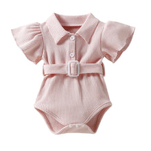Load image into Gallery viewer, Summer Newborn Waffle Flying Sleeve Romper Infant Bodysuit Short Sleeve Romper Toddler Baby Girl Boy Clothes