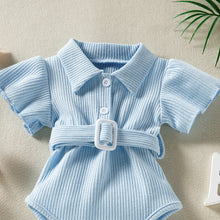 Load image into Gallery viewer, Summer Newborn Waffle Flying Sleeve Romper Infant Bodysuit Short Sleeve Romper Toddler Baby Girl Boy Clothes