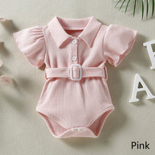 Load image into Gallery viewer, Summer Newborn Waffle Flying Sleeve Romper Infant Bodysuit Short Sleeve Romper Toddler Baby Girl Boy Clothes