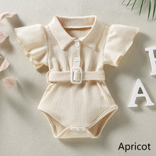 Load image into Gallery viewer, Summer Newborn Waffle Flying Sleeve Romper Infant Bodysuit Short Sleeve Romper Toddler Baby Girl Boy Clothes