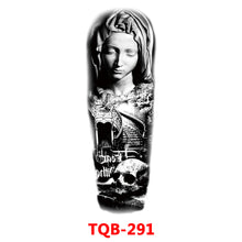 Load image into Gallery viewer, Black Forest Tattoo Sticker for Men Women Children Lion Wolf Death Skull Temporary Tattoo Fake Henna Skeleton King Animal Tatoo