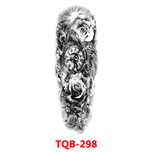 Load image into Gallery viewer, Black Forest Tattoo Sticker for Men Women Children Lion Wolf Death Skull Temporary Tattoo Fake Henna Skeleton King Animal Tatoo