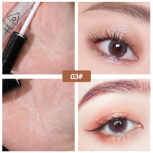 Load image into Gallery viewer, Diamond Glitter Eyeshadow Liquid Pencil Face Makeup Highlighter Long Lasting Matte Pink Silkworm Champagne Gold Liquid Eye Shadow