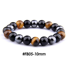 Load image into Gallery viewer, Natural Obsidian Stone Bracelet Magnet Tiger Eye Beaded Bracelets Slimming Bracelet Healthy Weight Loss Jewelry Women Men