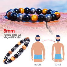 Load image into Gallery viewer, Magnetic Hematite Bracelets Men Tiger Eye Stone Bead Couple Bracelets for Women Health Care Magnet Help Weight Loss Jewelry