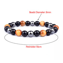 Load image into Gallery viewer, Magnetic Hematite Bracelets Men Tiger Eye Stone Bead Couple Bracelets for Women Health Care Magnet Help Weight Loss Jewelry