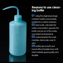 Load image into Gallery viewer, 250ml Clear Plastic Blow Washing Bottle Tattoo Wash Squeezy Laboratory Measuring Bottle Eyelash Cleaning Elbow Bottle