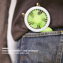 Load image into Gallery viewer, Handheld Mini Fan USB Rechargeable Cooling Fans Cute Portable Night Light Summer Small Pocket Fan Cartoon Mute Fans for Dormitory Home Student Outdoor Travel