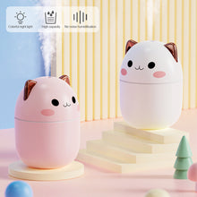 Load image into Gallery viewer, Portable 250ml Kawaii Air Humidifier Cute Aroma Oil Diffuser with Night Light USB Chargeable Cool Mist Sprayer Plants Purifier Humificador for Bedroom Home Car