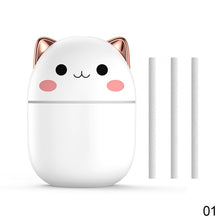 Load image into Gallery viewer, Portable 250ml Kawaii Air Humidifier Cute Aroma Oil Diffuser with Night Light USB Chargeable Cool Mist Sprayer Plants Purifier Humificador for Bedroom Home Car