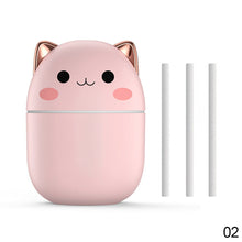 Load image into Gallery viewer, Portable 250ml Kawaii Air Humidifier Cute Aroma Oil Diffuser with Night Light USB Chargeable Cool Mist Sprayer Plants Purifier Humificador for Bedroom Home Car