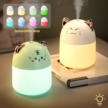 Load image into Gallery viewer, 250ml Desktop Air Humidifier with Colorful Atmosphere Light Aroma Oil Diffuser Chargeable Cool Mist Sprayer Plants Purifier Humificador for Bedroom Home Car
