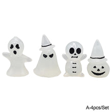 Load image into Gallery viewer, 4pcs/set Luminous Miniatures Tree Elf Mini Figure Glow in Dark Halloween Glowing Spooky Pumpkin Skeleton Ghost Micro Landscape Cute Resin Decoration Toys Gift for Children