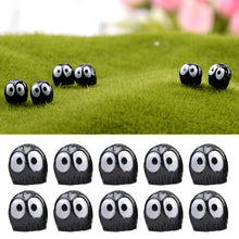 Load image into Gallery viewer, 10PCS Mini Dust Ball Elves Resin Craft Singular Totoro Figure Black Coal Briquettes Miniature Figurines Fairy Garden Ornaments Moss Micro Landscape Decoration Accessories