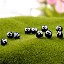 Load image into Gallery viewer, 10PCS Mini Dust Ball Elves Resin Craft Singular Totoro Figure Black Coal Briquettes Miniature Figurines Fairy Garden Ornaments Moss Micro Landscape Decoration Accessories