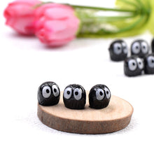 Load image into Gallery viewer, 10PCS Mini Dust Ball Elves Resin Craft Singular Totoro Figure Black Coal Briquettes Miniature Figurines Fairy Garden Ornaments Moss Micro Landscape Decoration Accessories