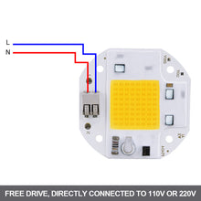 Load image into Gallery viewer, Welding Free 50W 70W 100W COB Chip Integrated LED Light Beads Emitting Diode 220V 110V for Spotlight Floodlight Smart IC No Need Driver Warm White