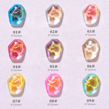 Load image into Gallery viewer, 5pcs Nail Art Ice Cube Crystal Flat Bottom Diamond Ornament Shaped Symphony Water Ripple Nail Accessories Nail Art Decoration