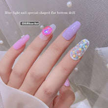 Load image into Gallery viewer, 5pcs Nail Art Ice Cube Crystal Flat Bottom Diamond Ornament Shaped Symphony Water Ripple Nail Accessories Nail Art Decoration