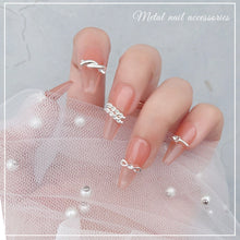 Load image into Gallery viewer, 20pcs Nail Art Braided Twist Metal Jewelry Knot Hollow Bend Alloy Nail Jewelry Manicure Art Decoration