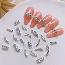 Load image into Gallery viewer, 20pcs Nail Art Braided Twist Metal Jewelry Knot Hollow Bend Alloy Nail Jewelry Manicure Art Decoration